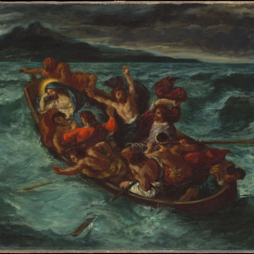 德拉克洛瓦油画《基督渡海》高清...