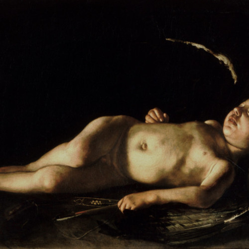 卡拉瓦乔油画《睡觉的丘比特》高...